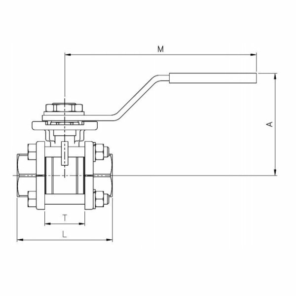 RVS Kogelkraan PN63 - 2"-DN50 - Afbeelding 2
