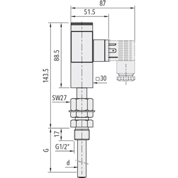 Trafag Blok-thermostaat met vaste dompelbuis ISPT-474 - ISPT11015 - Bild 2