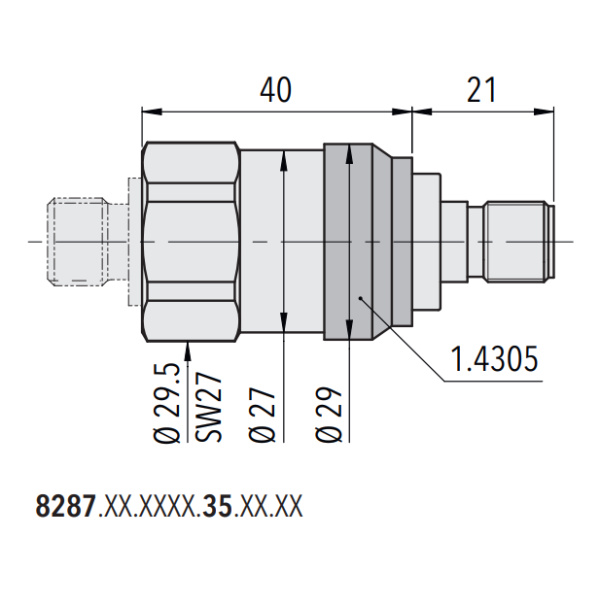 Trafag EPI Druktransmitter dunne-film op staal 8287.84.3317.35 - Imagen 2