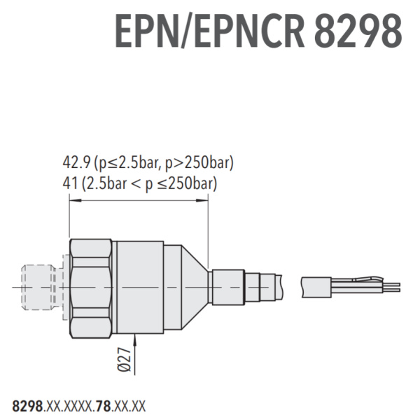 Trafag Druktransmitter met scheepskeur EPN-8298 / Range: 0 ...35000 PSIG - Image 2