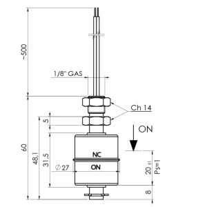 Alternative view of Niveau vlotterschakelaar SRS-IMP