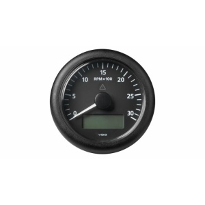VDO VIEWLINE TACHOMETER W/MULTI-FUNCTION DISPLAY - 0 TO 3000 RPM - BLACK DIAL BEZEL [A2C59512390]