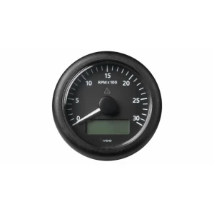 VDO VIEWLINE TACHOMETER W/MULTI-FUNCTION DISPLAY - 0 TO 3000 RPM - BLACK DIAL BEZEL [A2C59512390]