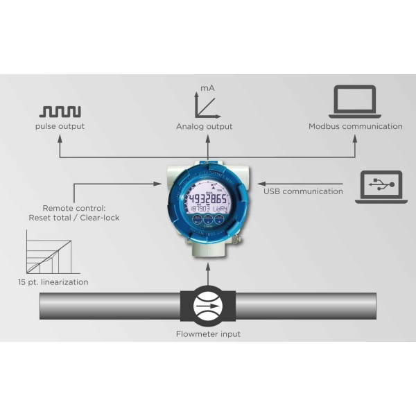 Fluidwell E Series – E112 Explosion proof - Flow rate Indicator / Totalizer - Imagen 3