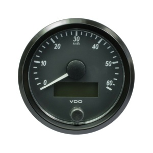 VDO SingleViu Compteur de vitesse 60 Km/h Noir 80mm