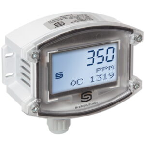 ACO2-W-Display 0...2000 / 5000ppm, 0-10V / 4-20mA & Wisselcontact, Opbouw-CO2-opnemer TYR II