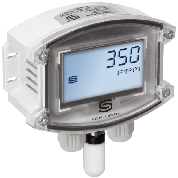 AFTM-CO2-W-Display 0-2000 / 5000ppm, 0-100%, -35..+85°C, 3x0-10V / 4-20mA & Contacto inversor TYR II