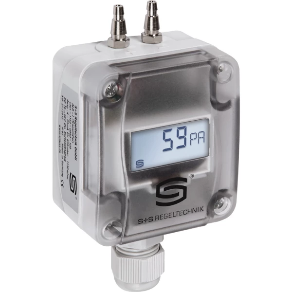 PREMASGARD 2111 Anzeige 0...1000pa (+ / -), 4...20mA / 0-10V, Druckanschluss oben, Differenzdrucksensor