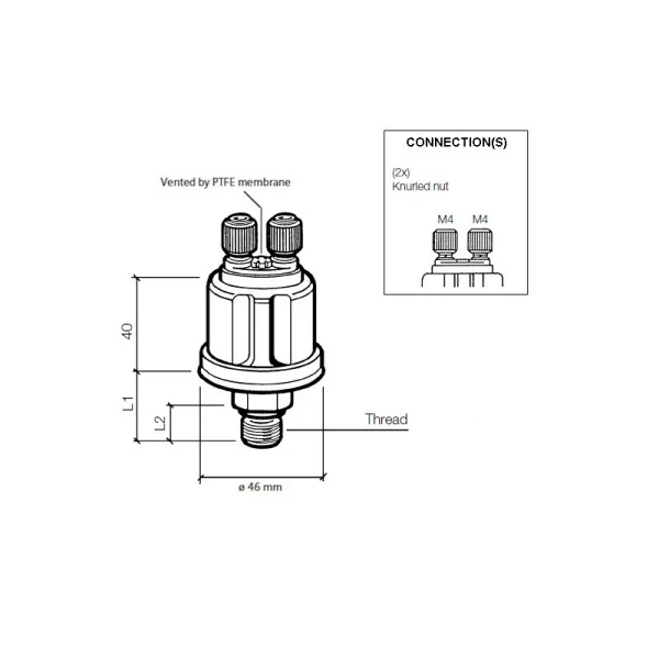 VDO Druckmessgerät 0-10 Bar - M10 - VDO 360 081 032 003C