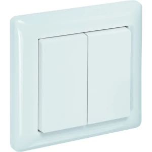 WT-FSE-rw Emisor vía radio como pulsador de pared con 2 / 4 canales blanco / mate (sin marco de empotrar)