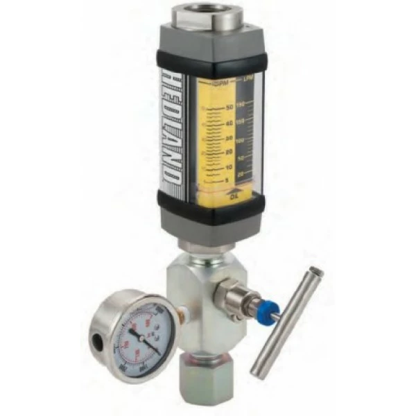 Hedland VA Flow meter voor olie en petroleum: 1/2", 4 ... 56 LPM + REVERSE FLOW BY-PASS - Image 2