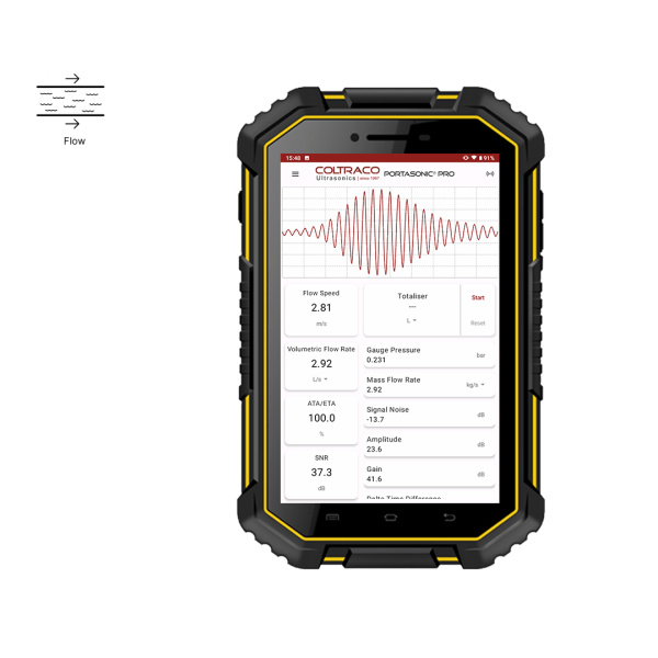 Portasonic® PRO | Handheld tabletgebaseerde ultrasone klem-op flowmeter met drukvoorspellingssoftware - Görsel 2