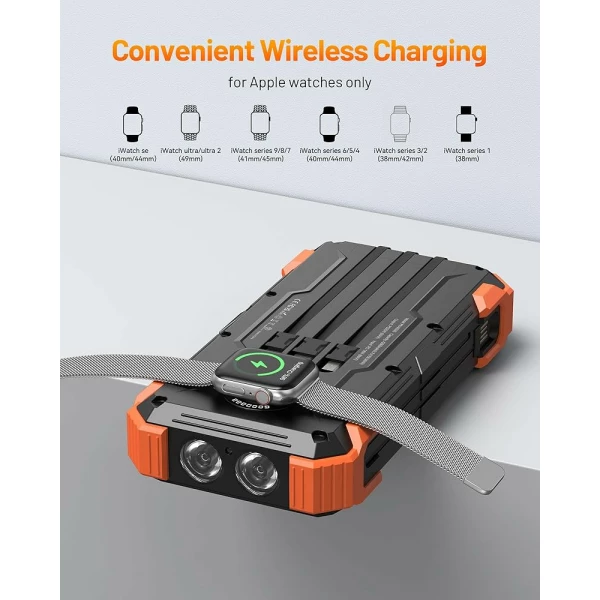 Solar Powerbank 30000mAh | draadloos opladen - robuust design - ingebouwde zonnecel - meerder USB-poorten - Görsel 5