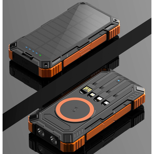Solar Powerbank 30000mAh | draadloos opladen - robuust design - ingebouwde zonnecel - meerder USB-poorten - Bilde 2
