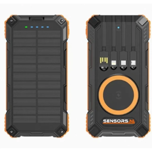 Solar Powerbank 30000mAh | kablosuz şarj - sağlam tasarım - dahili güneş pili - çoklu USB bağlantı noktaları