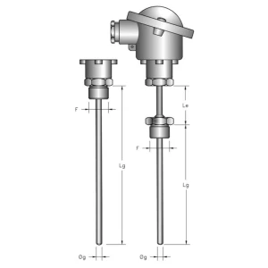 Weerstand thermometer Pt100 3-draads type: RTS / -80...+600°C