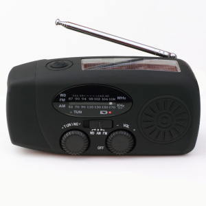 Radio d'urgence NOAA/AM/FM et rembobinage Noir