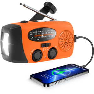Radio d'urgence NOAA/AM/FM et rembobinage Orange