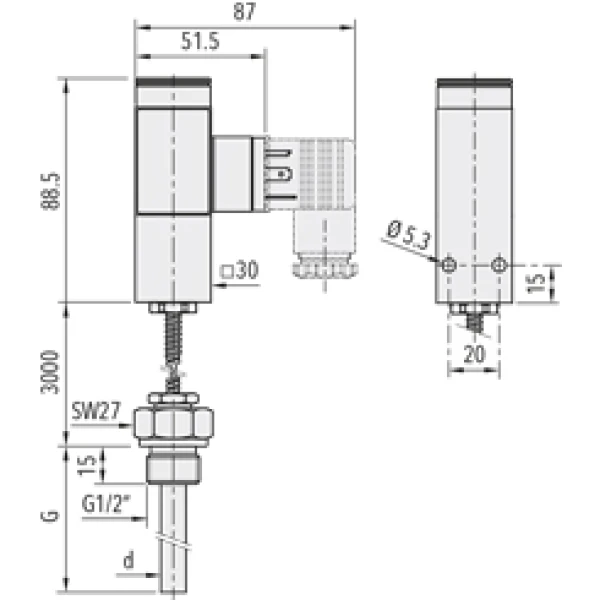 Trafag Blok-thermostaat met 3 mtr. capillair ISP-474 - ISP9565 - Image 2