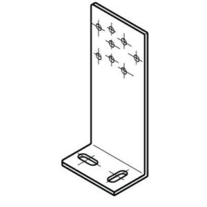 Montagebeugel haaks groot t.b.v. wandmontage incl. boutjes en ringen