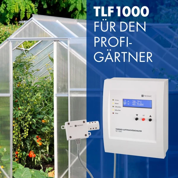 H-Tronic temperatuur-vochtigheidsschakelaar (verwarmingsregeling, klimaatregeling, vochtigheidsregeling, kasregeling) TLF1000 - Bilde 4