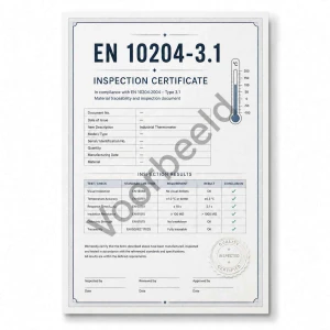 EN 10204-3.1 keuringscertificaat voor temperatuurmeter