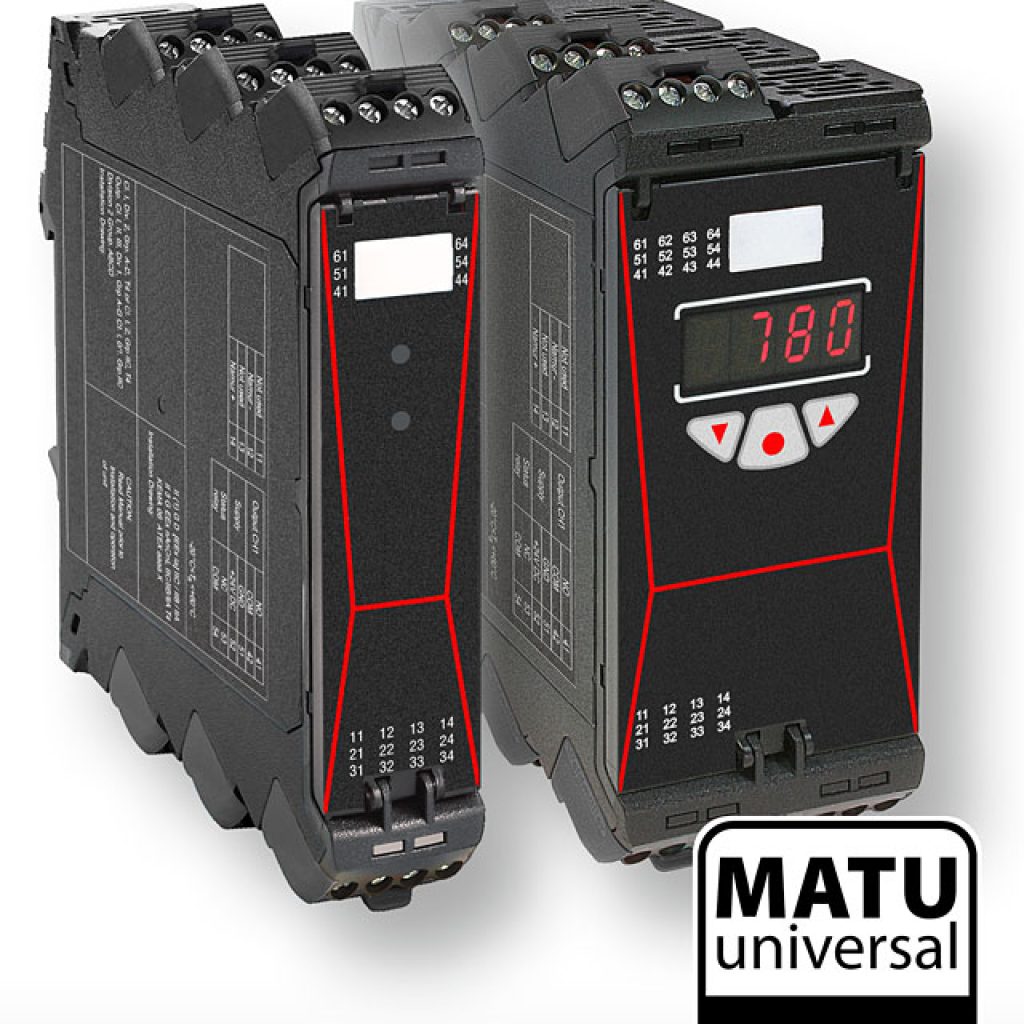 Müller Industrie-Elektronik DRMA-S2 and DRMA-S4 universal DIN-rail transmitters for control cabinet mounting
